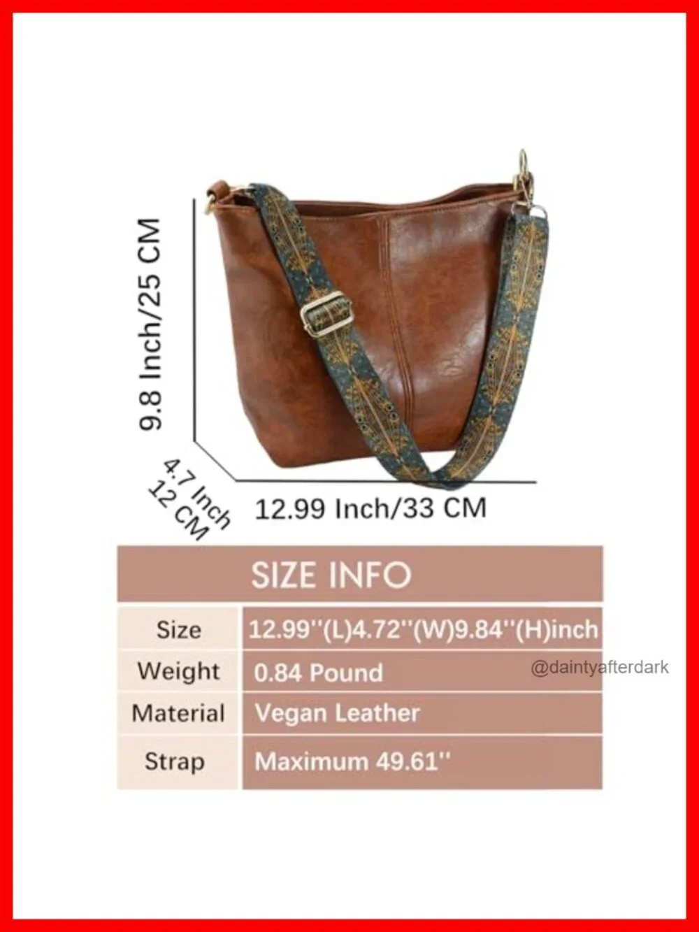 Vegan Leather Hobo Bag Crossbody Shoulder Purse with Zipper for Women